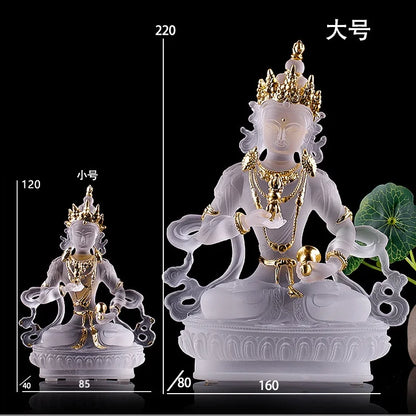 Coloured glaze Vajrasattva Buddha Statue Buddhist statues of gilded deities Tibetan buddhist home decoration