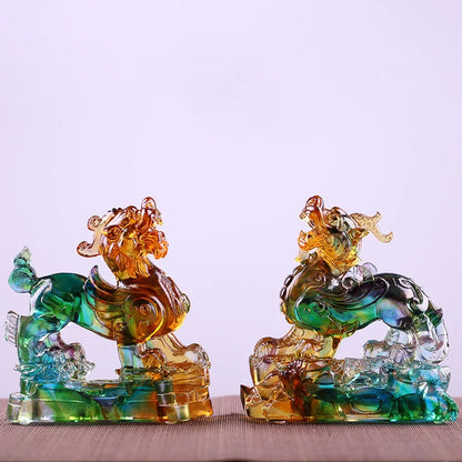 Coloured glaze brave troops; fabulous wild beast gift plutus, prosperous wealth and peace of god beast. Home Decoration