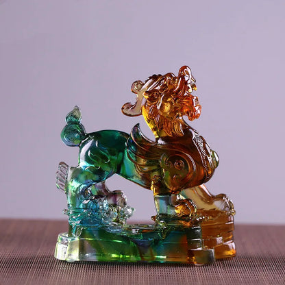 Coloured glaze brave troops; fabulous wild beast gift plutus, prosperous wealth and peace of god beast. Home Decoration
