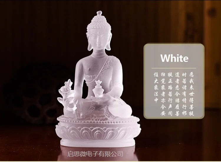 Coloured glaze buddha statue Bhaisajyaguru figure Bhaisajya Buddha figurine medicine Buddha bodhisattva Good luck