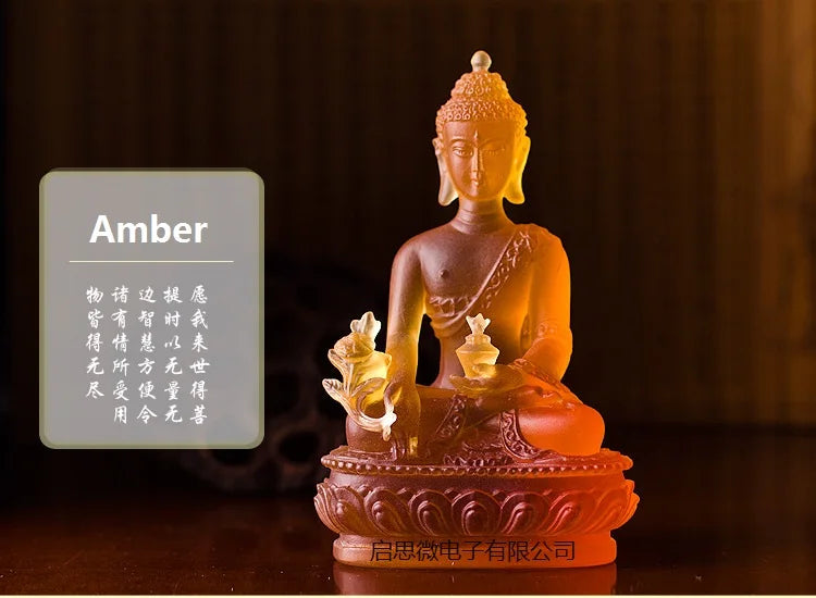Coloured glaze buddha statue Bhaisajyaguru figure Bhaisajya Buddha figurine medicine Buddha bodhisattva Good luck