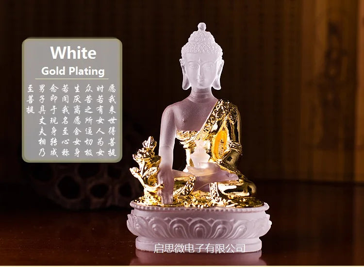 Coloured glaze buddha statue Bhaisajyaguru figure Bhaisajya Buddha figurine medicine Buddha bodhisattva Good luck