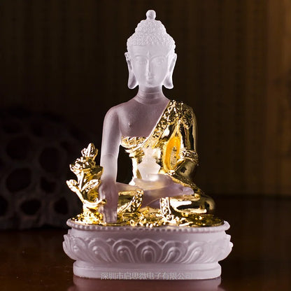 Coloured glaze buddha statue Bhaisajyaguru figure Bhaisajya Buddha figurine medicine Buddha bodhisattva Good luck