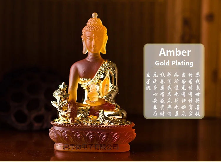 Coloured glaze buddha statue Bhaisajyaguru figure Bhaisajya Buddha figurine medicine Buddha bodhisattva Good luck