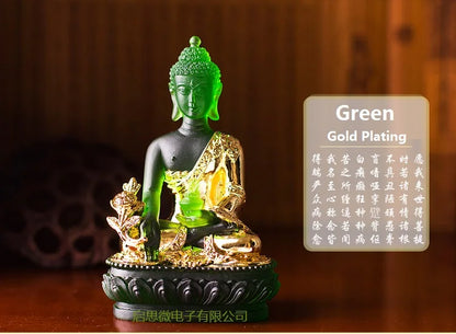 Coloured glaze buddha statue Bhaisajyaguru figure Bhaisajya Buddha figurine medicine Buddha bodhisattva Good luck