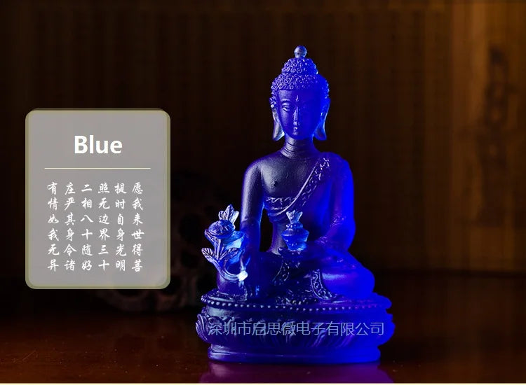 Coloured glaze buddha statue Bhaisajyaguru figure Bhaisajya Buddha figurine medicine Buddha bodhisattva Good luck