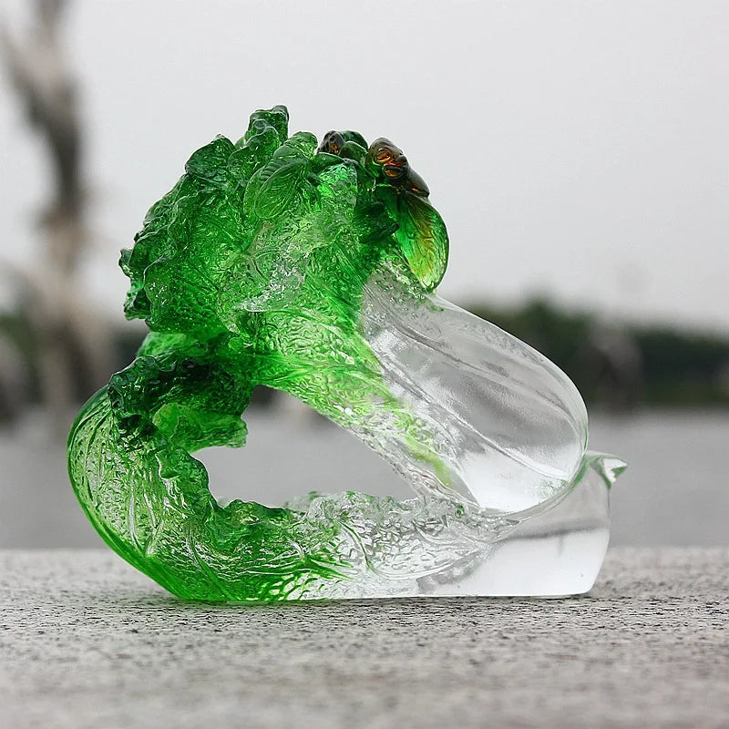Coloured glaze cabbage ornament Prosperity crafts business gift