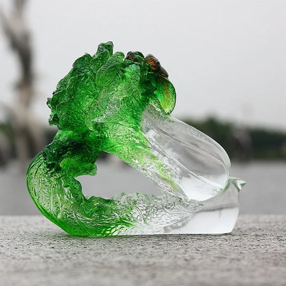Coloured glaze cabbage ornament Prosperity crafts business gift