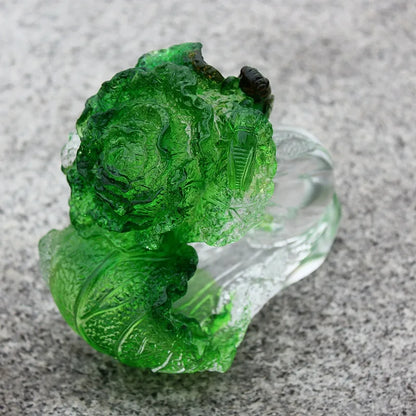 Coloured glaze cabbage ornament Prosperity crafts business gift