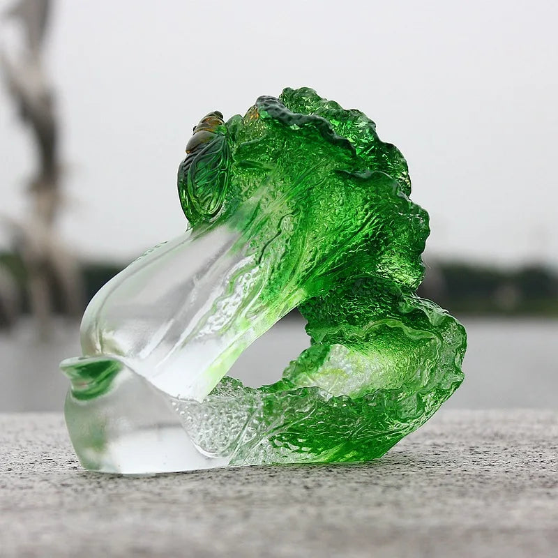 Coloured glaze cabbage ornament Prosperity crafts business gift