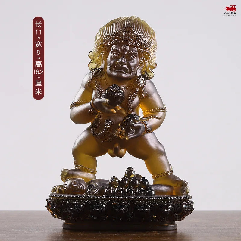Coloured glaze five colors God of Wealth Buddha Statue Ornament Tibetan Buddhism Tantric Buddha statue