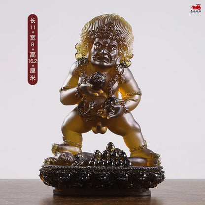 Coloured glaze five colors God of Wealth Buddha Statue Ornament Tibetan Buddhism Tantric Buddha statue