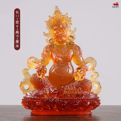 Coloured glaze five colors God of Wealth Buddha Statue Ornament Tibetan Buddhism Tantric Buddha statue
