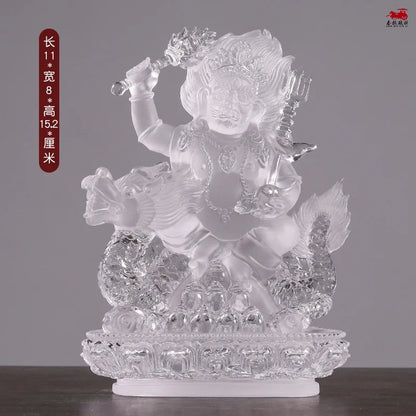 Coloured glaze five colors God of Wealth Buddha Statue Ornament Tibetan Buddhism Tantric Buddha statue