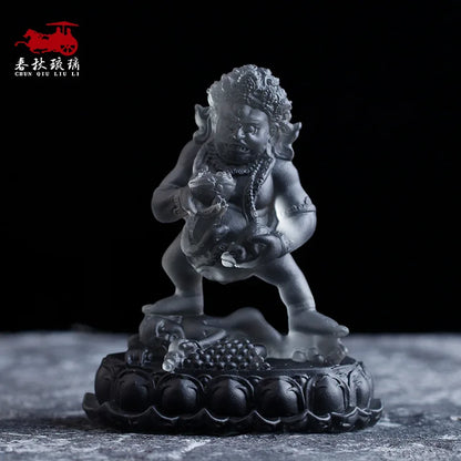 Coloured glaze five colors God of Wealth Buddha Statue Ornament Tibetan Buddhism Tantric Buddha statue