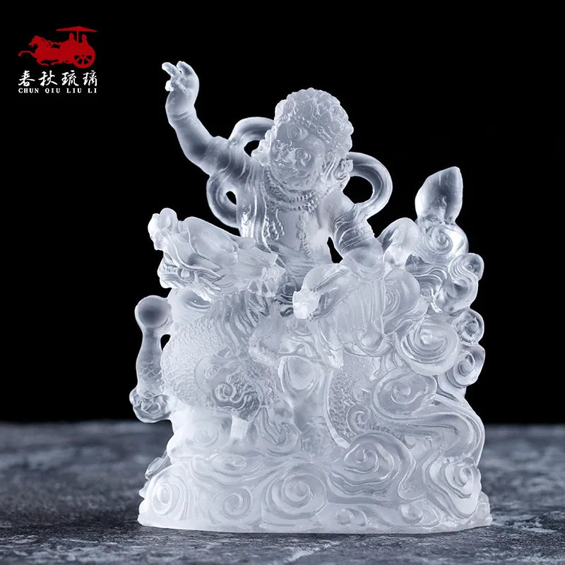 Coloured glaze five colors God of Wealth Buddha Statue Ornament Tibetan Buddhism Tantric Buddha statue