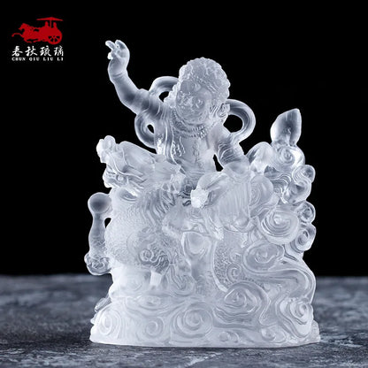 Coloured glaze five colors God of Wealth Buddha Statue Ornament Tibetan Buddhism Tantric Buddha statue