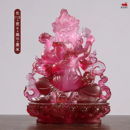 Coloured glaze five colors God of Wealth Buddha Statue Ornament Tibetan Buddhism Tantric Buddha statue