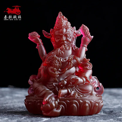 Coloured glaze five colors God of Wealth Buddha Statue Ornament Tibetan Buddhism Tantric Buddha statue