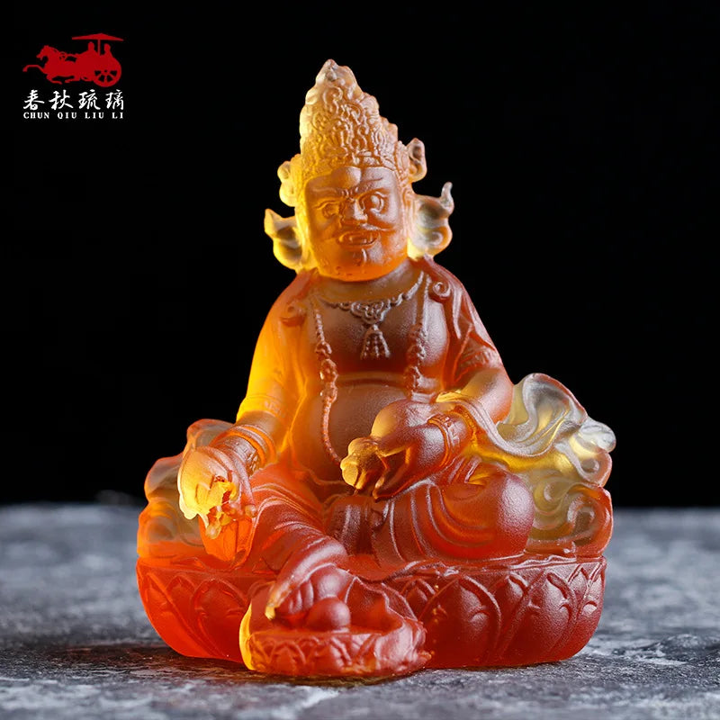 Coloured glaze five colors God of Wealth Buddha Statue Ornament Tibetan Buddhism Tantric Buddha statue