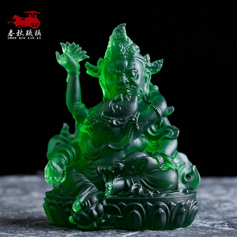 Coloured glaze five colors God of Wealth Buddha Statue Ornament Tibetan Buddhism Tantric Buddha statue