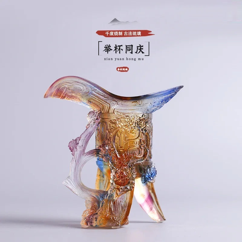 Coloured glaze handicrafts toast vintage wine bottle ornament opening gift event celebration gifts