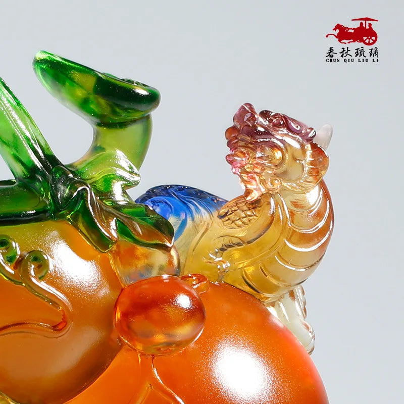 Coloured glaze home decoration good fortune official pay  wishful gourd business gift store opening gift New house housewarming