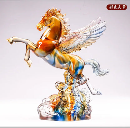 Coloured glaze horse ornament horse to success Pegasus Home Decor gift creative crafts