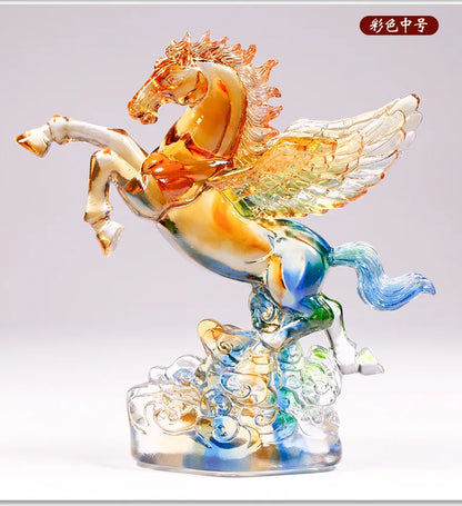 Coloured glaze horse ornament horse to success Pegasus Home Decor gift creative crafts