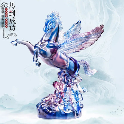 Coloured glaze horse ornament horse to success Pegasus Home Decor gift creative crafts