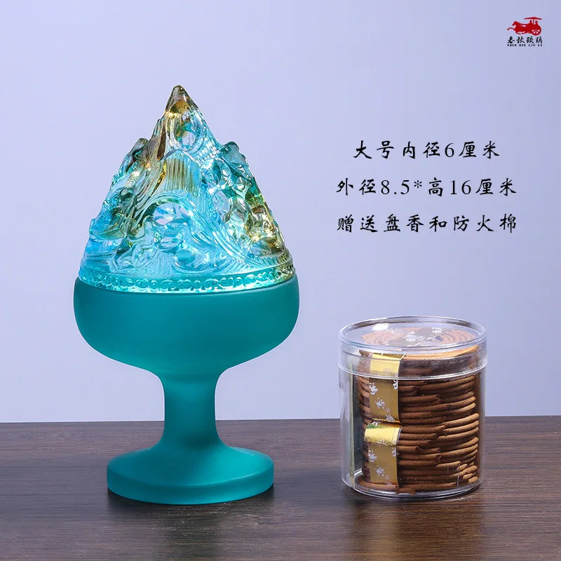 Coloured glaze incense burner Boshan furnace Incense burner household incense sandalwood agarwood Zen ornament