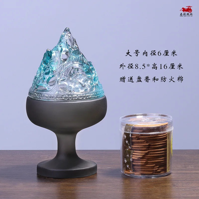 Coloured glaze incense burner Boshan furnace Incense burner household incense sandalwood agarwood Zen ornament
