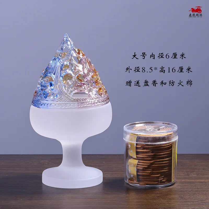 Coloured glaze incense burner Boshan furnace Incense burner household incense sandalwood agarwood Zen ornament