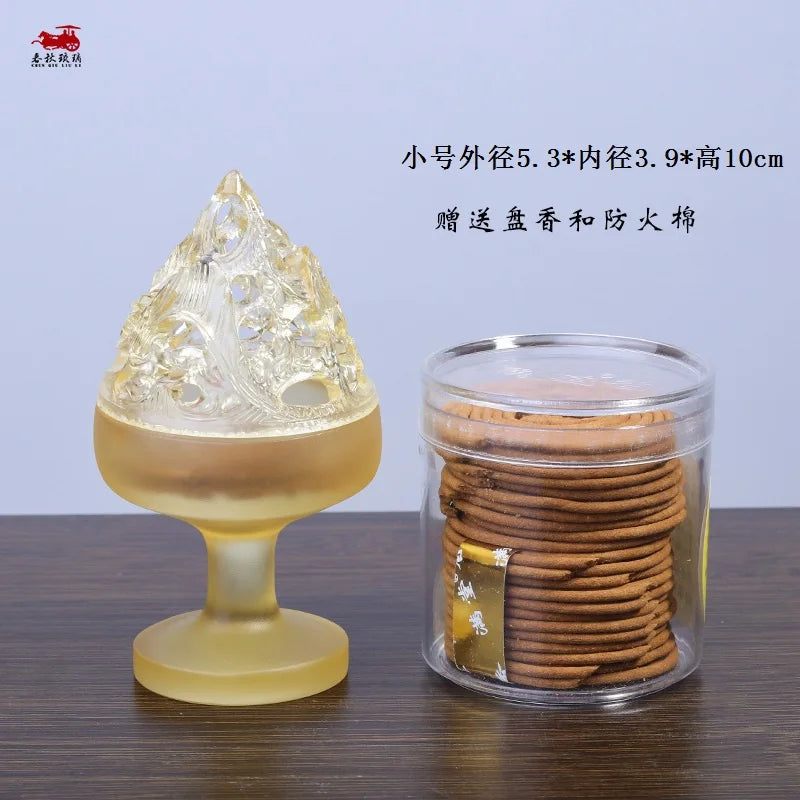 Coloured glaze incense burner Boshan furnace Incense burner household incense sandalwood agarwood Zen ornament