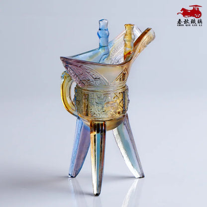 Coloured glaze jazz antique wine glass classical wine bottle ornament crafts gift