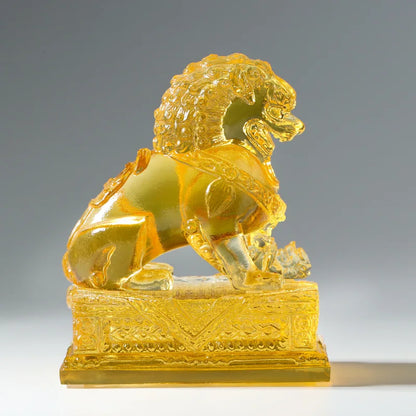 Coloured glaze lion ornament wealth power lion desk decoration Chinese gifts Souvenir Crafts
