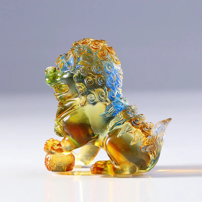 Coloured glaze lion ornaments power pedal the universe long-lasting descendants