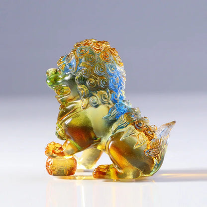Coloured glaze lion ornaments power pedal the universe long-lasting descendants