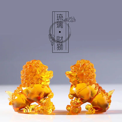 Coloured glaze lion ornaments power pedal the universe long-lasting descendants