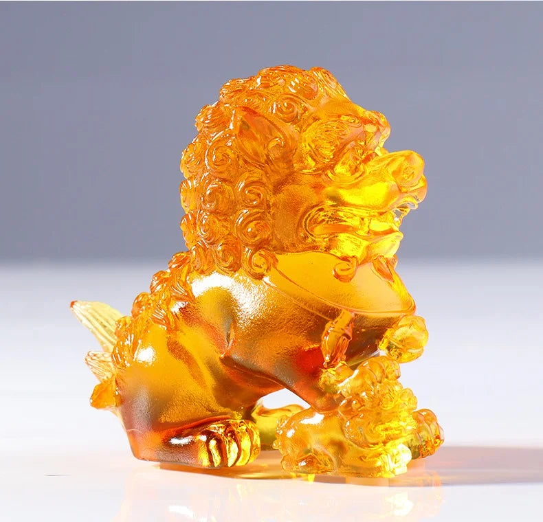 Coloured glaze lion ornaments power pedal the universe long-lasting descendants