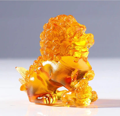 Coloured glaze lion ornaments power pedal the universe long-lasting descendants