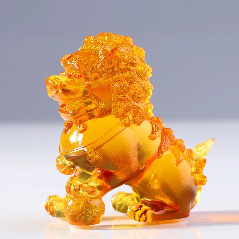 Coloured glaze lion ornaments power pedal the universe long-lasting descendants