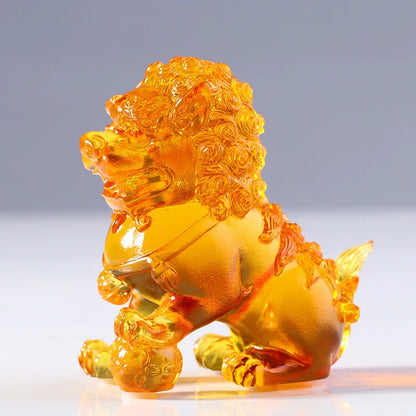 Coloured glaze lion ornaments power pedal the universe long-lasting descendants