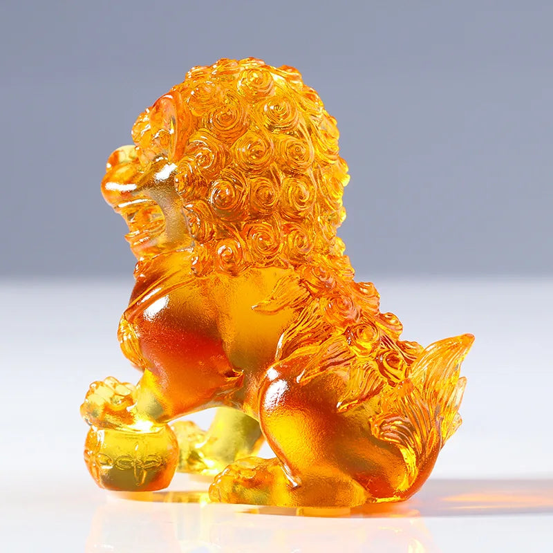 Coloured glaze lion ornaments power pedal the universe long-lasting descendants