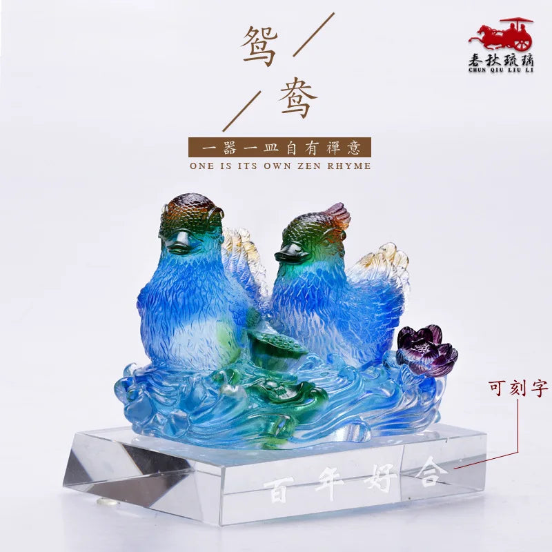 Coloured glaze mandarin duck ornaments Hundred Years of Harmony wedding gifts wedding anniversary valentine gift crafts