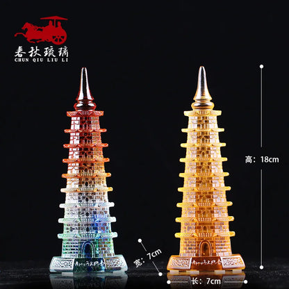 Coloured glaze nine-story Wenchang Pagoda Must-have gifts for students benefit your studies eager to read successful career