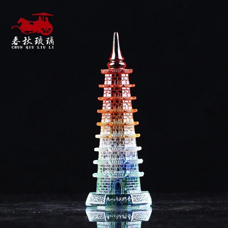 Coloured glaze nine-story Wenchang Pagoda Must-have gifts for students benefit your studies eager to read successful career