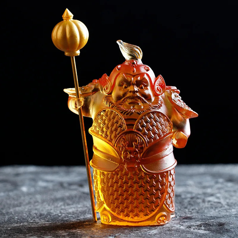 Coloured glaze products Humph Second General door god Buddha statue crafts Gift home worship