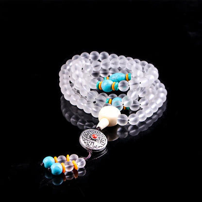 Coloured glaze rosary Bracelets Buddha beads Red agate silver bracelet Zen pendant