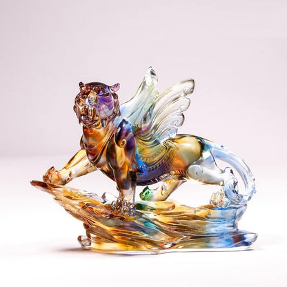 Coloured glaze tiger ornament Chinese Zodiac even more powerful Gift decoration crafts